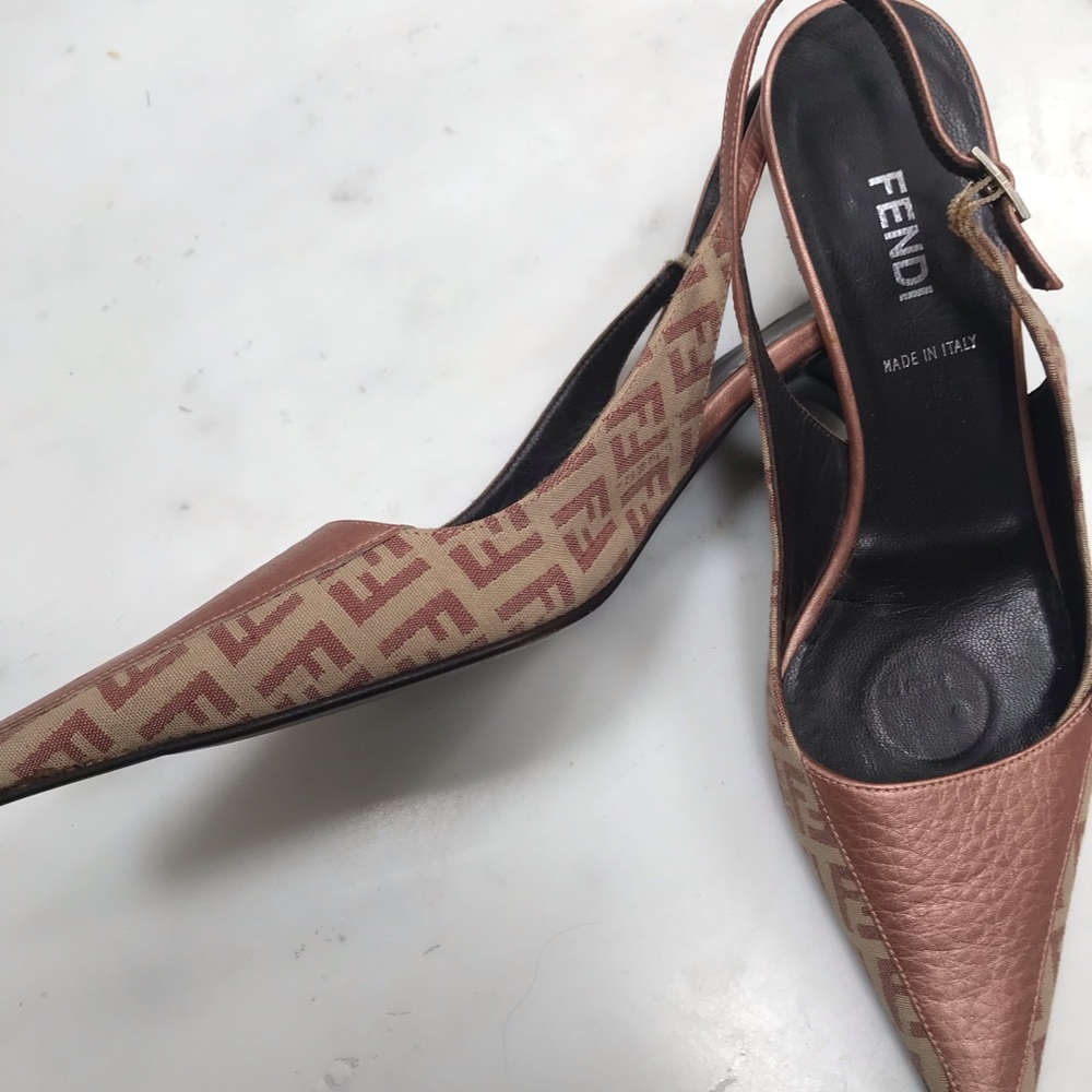 Authentic Fendi Logo Heels - Picture 3 of 6